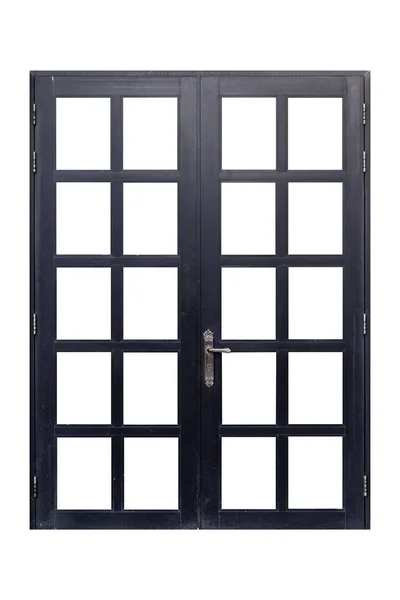 Puerta Metálica Negra Aislada Sobre Fondo Blanco — Foto de Stock