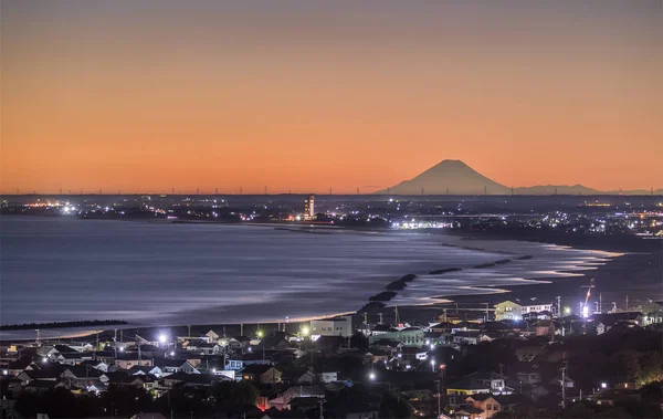 Fuji Playa Ciudad Iioka Prefectura Chiba Monte Fuji Está 185Km — Foto de Stock