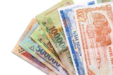 Vietnam banknot beyaz arka plan üzerinde izole