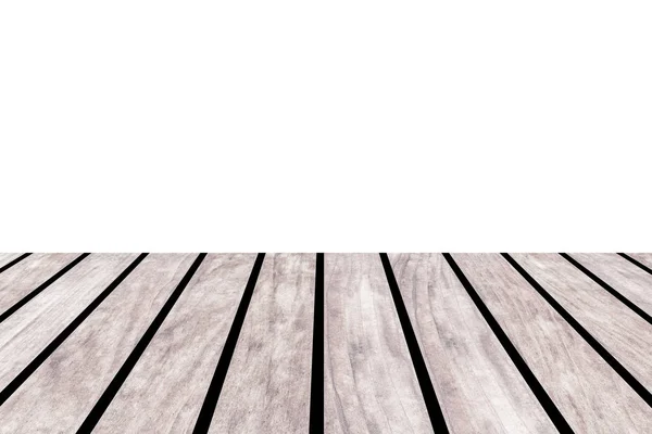 Wood Floor Blank Space White Background — Stock Photo, Image