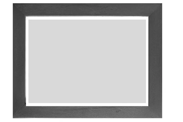 Μαύρο Ξύλο Κορνίζα Απομονωθεί Λευκό Φόντο — Φωτογραφία Αρχείου