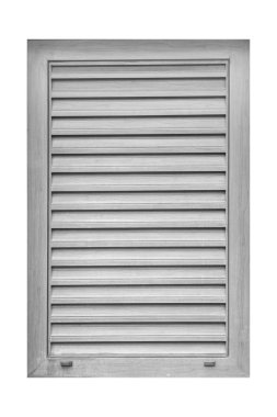 Beyaz arka plan üzerinde izole beyaz ahşap pencere