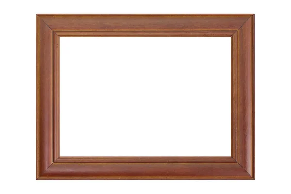 Moldura Madeira Marrom Foto Isolado Fundo Branco — Fotografia de Stock