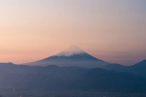 Верхній Частині Fuji Сходом Сонця Небо Весняний Сезон — стокове фото
