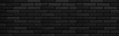Siyah taş tuğla duvar arka plan Panoraması