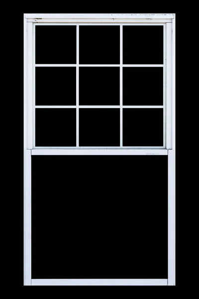 White Wood Window Frame Isolated Black Background — Stock Photo, Image