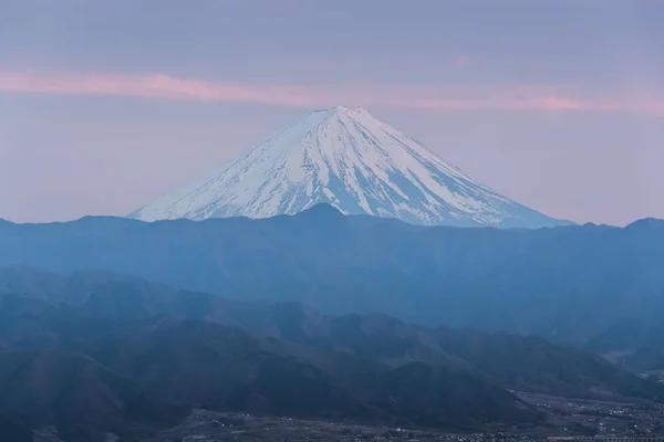 Topo Monte Fuji Com Céu Nascente Primavera — Fotografia de Stock