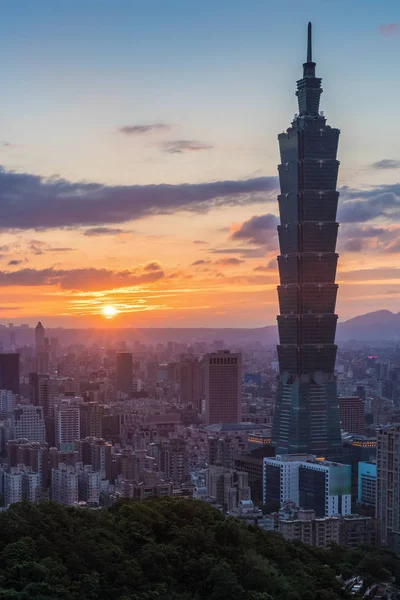 Taiwán Taipei Vista Nocturna Desde Monte Elefante —  Fotos de Stock