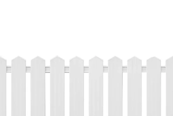Beyaz Arka Plan Üzerinde Izole Beyaz Ahşap Çit — Stok fotoğraf