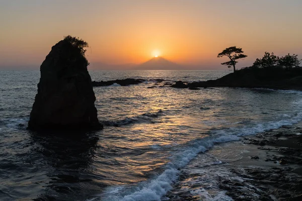 Diamond Fuji Seen Tateishi Park Kanagawa Prefecture Diamond Fuji Name — Stock Photo, Image