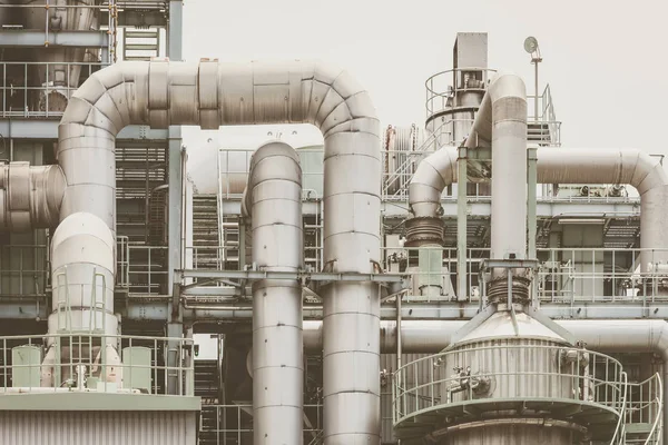 Przemysłowe Widok Ropy Naftowej Rafinerii Roślina Postaci Przemysłu Strefy — Zdjęcie stockowe