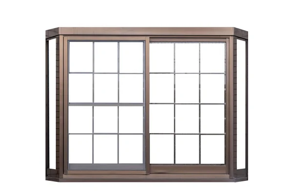 Brown Metal Window Frame White Background — Stock Photo, Image