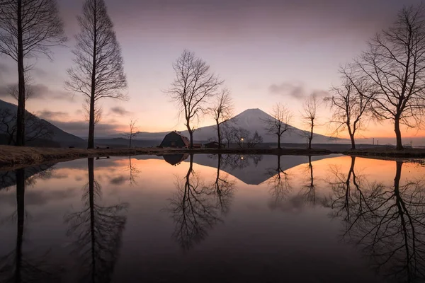 Гора Фудзи Утром Кемпинге Фумотопара — стоковое фото