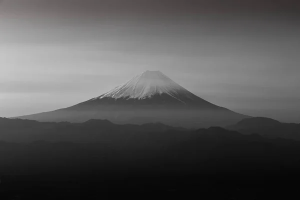Monochromes Foto Von Der Spitze Des Fuji — Stockfoto
