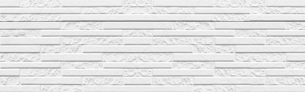 Panorama of Modern white stone wall pattern 