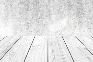 Beton duvar ve beyaz tahta arka plan