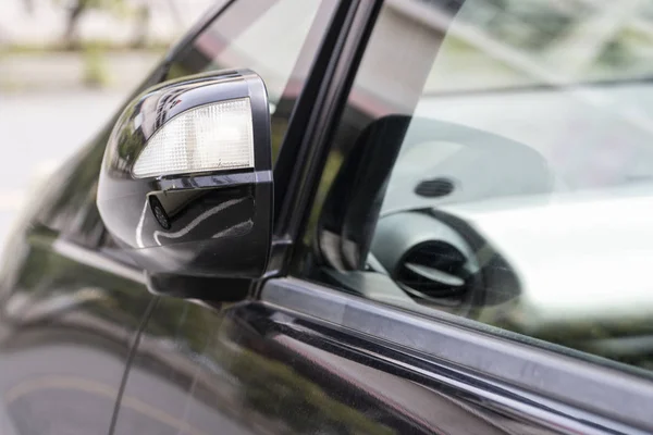 Close-up car rear view mirror