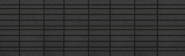 Siyah taş tuğla duvar desen ve arka plan Panoraması