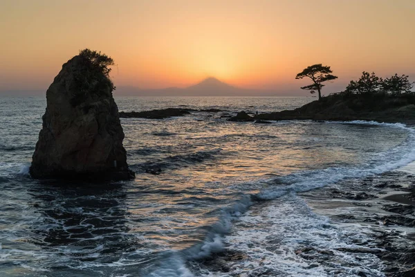 Diamond Fuji Seen Tateishi Park Kanagawa Prefecture Diamond Fuji Name — Stock Photo, Image