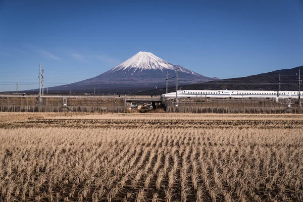 Сідзуока Японія Січня 2017 Сінкансен Куля Поїзд Гора Фудзі Сінкансен — стокове фото