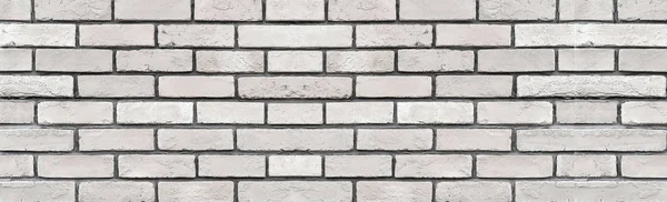 Panorama Van Oude Witte Bakstenen Muur Textuur Achtergrond — Stockfoto