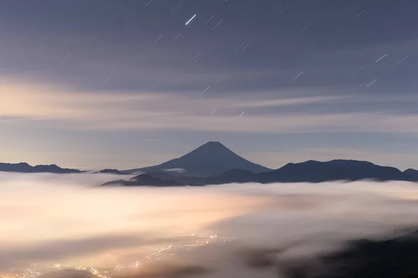 Fuji Θάλασσα Των Νεφών Καλοκαίρι Θέα Από Kushigata — Φωτογραφία Αρχείου