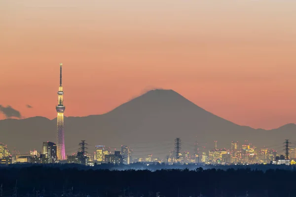 Tokyo Night View Tokyo Skytree Landmark Tokyo Downtown Building Area — Stock Photo, Image