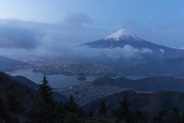 Mountain Fuji Kawaguchiko Lake Early Morning Seen Shindo Toge View — Stock Photo, Image