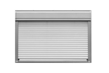 Beyaz arka plan üzerinde izole metal panjur pencere