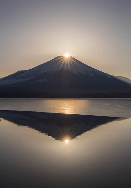 Fuji Diamond Fuji Diamond Lake Yamanakako Winter Season — Stock Photo, Image