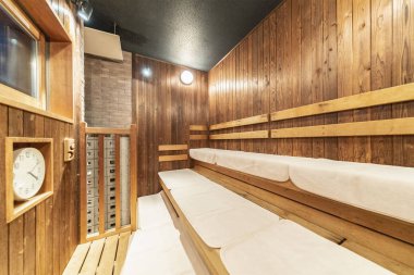 Spa ya da sauna rahatlama odası iç tasarım.