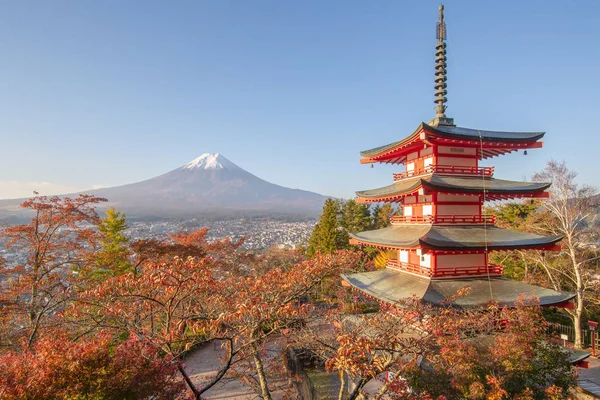 Pagoda Chureito Fuji Temporada Otoño — Foto de Stock