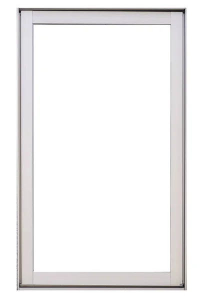 Срібна Алюмінієва Віконна Рамка Ізольована Білому Тлі — стокове фото