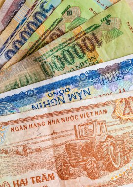 Vietnam banknotlar yakın çekim