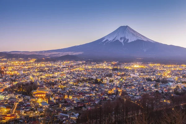 Fuji Fujiyoshida Město Západu Slunce — Stock fotografie