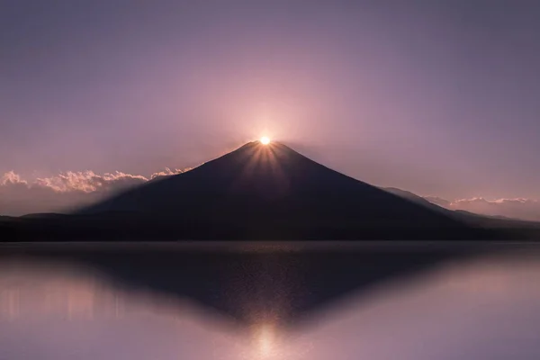 Fuji Diamond Yamanakako Sjön Vintern — Stockfoto