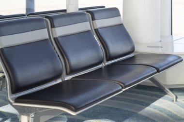 Clos-up satır havaalanında koltuk