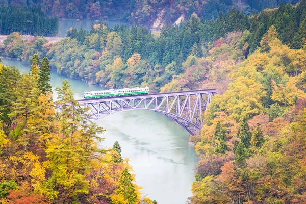 Sonbaharda Mishima Fukushima Tadami Hattı — Stok fotoğraf