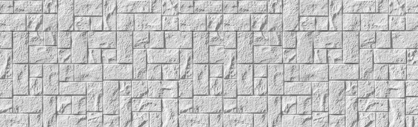 Panorama Textura Pared Baldosas Piedra Blanca Fondo Sin Costuras — Foto de Stock