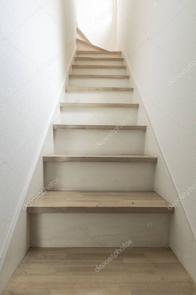 Wooden staircase in the house
