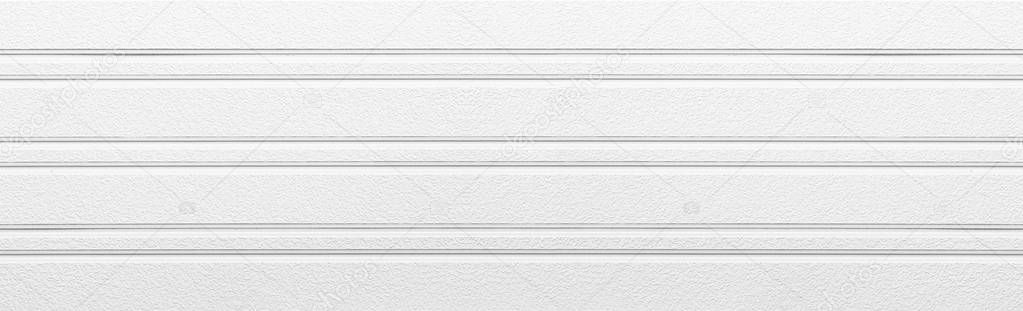 Panorama of White painted plastic building wall texture and background