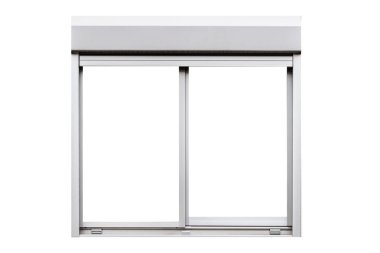 Beyaz arka plan üzerinde izole alüminyum pencere çerçevesi