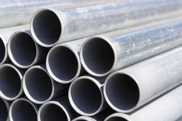 Stack Steel Pipes Construction Work Construction Area — Stock Photo, Image