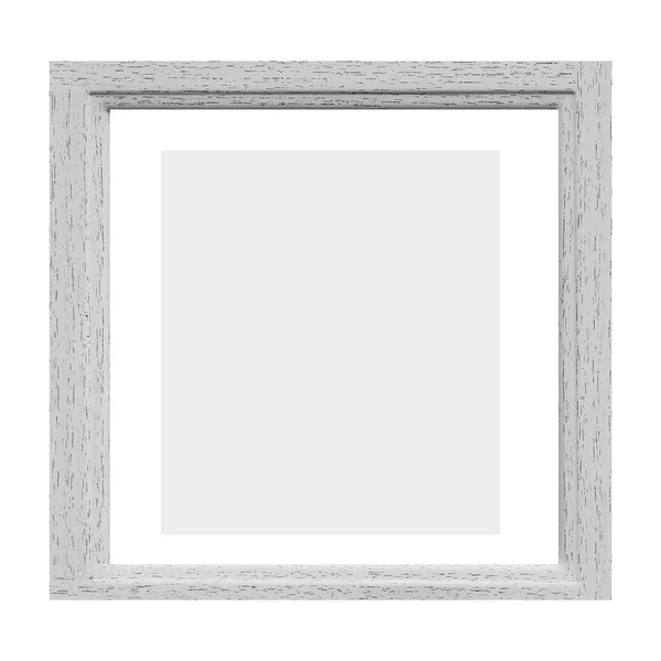 White Wood Photo Frame Isolated White Background — Stock Photo, Image