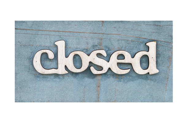 Wood Closed Sign Isolated White Background — Stock Photo, Image