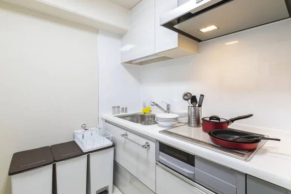 Modern  kitchen counter in small apartment