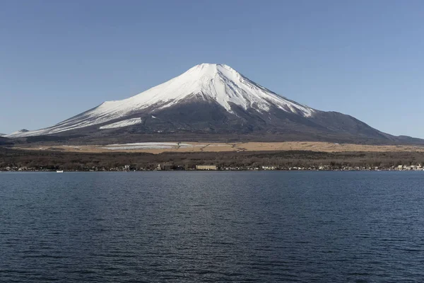 Monte Fuji Lago Yamanaka Inverno — Foto Stock