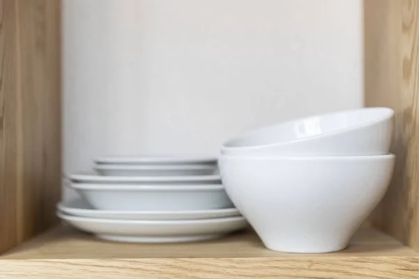 Cup Dish Placed Kitchen Cabinet — Stock Photo, Image