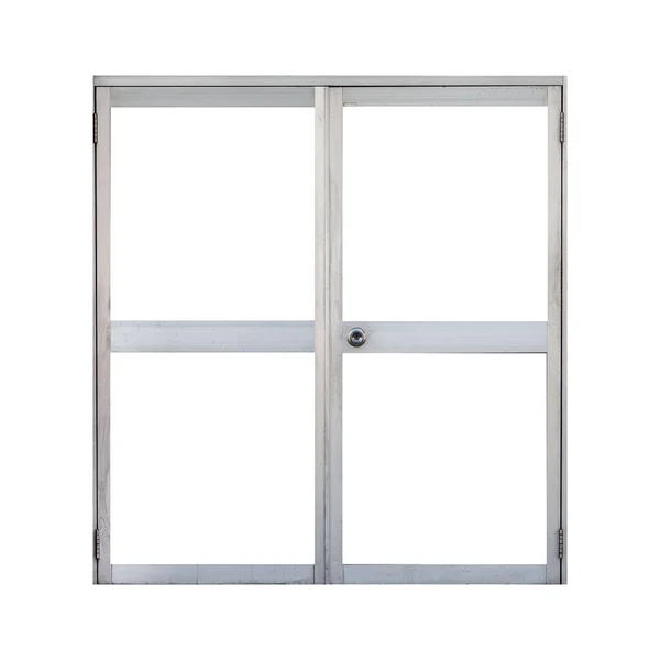 Cadre Porte Aluminium Isolé Sur Fond Blanc — Photo