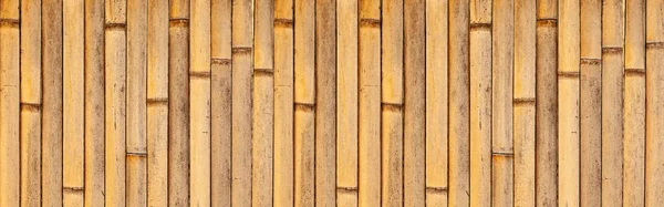 Panorama Brown Bamboo Fence Texture Background — Stock Photo, Image